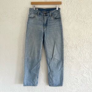 Levi’s High Waisted Medium Wash Blue Denim Straight Leg Jeans